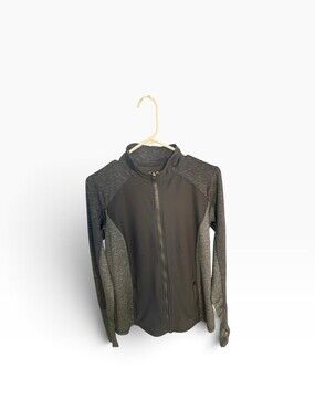 Xersion Jacket Medium Gray Slim Fit Full Zip Lightweight Athletic